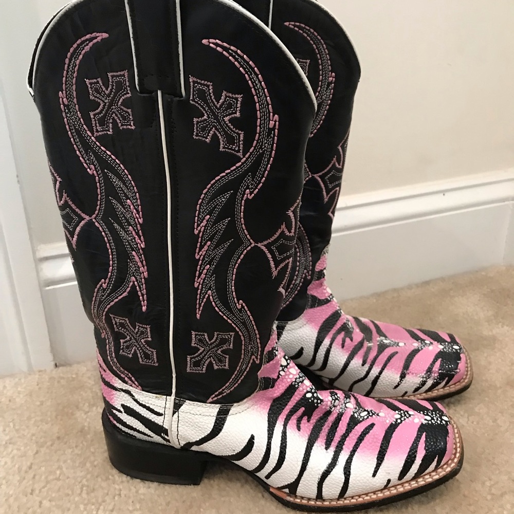 Nocona STINGRAY zebra stripe